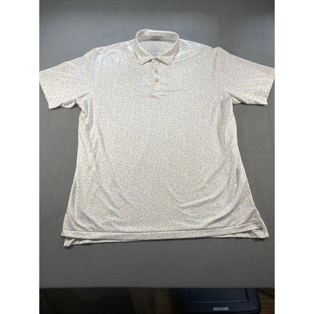 Peter Millar Mens Polo Short Sleeve Summer Comfort White Golf Beach XL
